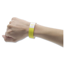 Load image into Gallery viewer, Advantus wholesale. Crowd Management Wristbands, Sequentially Numbered, 9 3-4 X 3-4, Yellow, 500-pk. HSD Wholesale: Janitorial Supplies, Breakroom Supplies, Office Supplies.