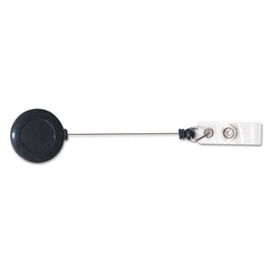 Advantus wholesale. Swivel-back Retractable Id Card Reel, 30" Extension, Black, 12-pack. HSD Wholesale: Janitorial Supplies, Breakroom Supplies, Office Supplies.