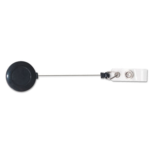 Advantus wholesale. Swivel-back Retractable Id Card Reel, 30" Extension, Black, 12-pack. HSD Wholesale: Janitorial Supplies, Breakroom Supplies, Office Supplies.