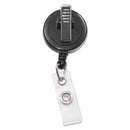 Advantus wholesale. Swivel-back Retractable Id Card Reel, 30" Extension, Black, 12-pack. HSD Wholesale: Janitorial Supplies, Breakroom Supplies, Office Supplies.