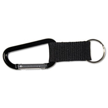 Load image into Gallery viewer, Advantus wholesale. Carabiner Key Chains, Split Key Rings, Aluminum, Black, 10-pack. HSD Wholesale: Janitorial Supplies, Breakroom Supplies, Office Supplies.