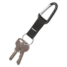 Load image into Gallery viewer, Advantus wholesale. Carabiner Key Chains, Split Key Rings, Aluminum, Black, 10-pack. HSD Wholesale: Janitorial Supplies, Breakroom Supplies, Office Supplies.