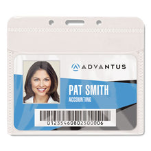 Load image into Gallery viewer, Advantus wholesale. Pvc-free Badge Holders, Horizontal, 4.5 X 4, Clear, 50-pack. HSD Wholesale: Janitorial Supplies, Breakroom Supplies, Office Supplies.