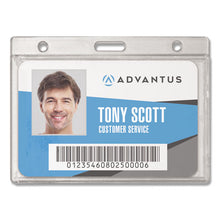 Load image into Gallery viewer, Advantus wholesale. Frosted Rigid Badge Holder, 3.68 X 2.75, Clear, Horizontal, 25-box. HSD Wholesale: Janitorial Supplies, Breakroom Supplies, Office Supplies.