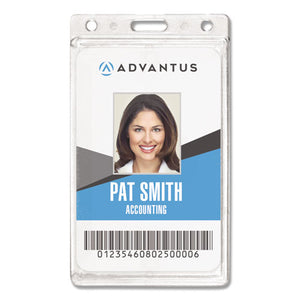 Advantus wholesale. Frosted Rigid Badge Holder, 2.5 X 4.13, Clear, Vertical, 25-box. HSD Wholesale: Janitorial Supplies, Breakroom Supplies, Office Supplies.