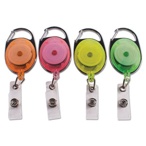 Advantus wholesale. Carabiner-style Retractable Id Card Reel, 30" Extension, Assorted Neon, 20-pack. HSD Wholesale: Janitorial Supplies, Breakroom Supplies, Office Supplies.