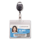 Advantus wholesale. Resealable Id Badge Holder, Cord Reel, Horizontal, 3.75 X 4.13, Clear, 10-pack. HSD Wholesale: Janitorial Supplies, Breakroom Supplies, Office Supplies.