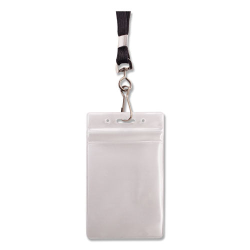 Advantus wholesale. Resealable Id Badge Holder, Lanyard, Vertical, 3.68 X 5, Clear, 20-pack. HSD Wholesale: Janitorial Supplies, Breakroom Supplies, Office Supplies.