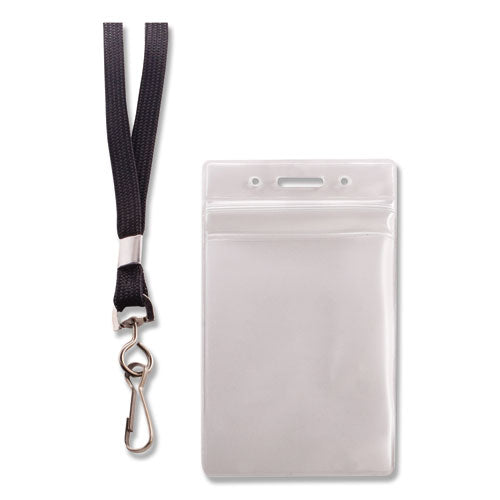 Advantus wholesale. Resealable Id Badge Holder, Lanyard, Vertical, 3.68 X 5, Clear, 20-pack. HSD Wholesale: Janitorial Supplies, Breakroom Supplies, Office Supplies.