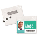 Advantus wholesale. Magnetic-style Name Badge Kits, Horizontal, 4" X 3", Clear, 20-pack. HSD Wholesale: Janitorial Supplies, Breakroom Supplies, Office Supplies.