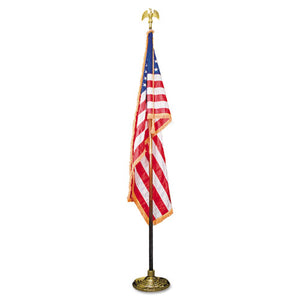 Advantus wholesale. Deluxe 3 Ft X 5 Ft U.s. Flag, 8 Ft Oak Staff, 2" Gold Fringe, 7" Goldtone Eagle. HSD Wholesale: Janitorial Supplies, Breakroom Supplies, Office Supplies.