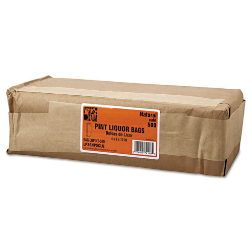 General wholesale. Grocery Pint-sized Paper Bags For Liquor Takeout, 35 Lbs Capacity, Pint, 3.75"w X 2.25"d X 11.25"h, Kraft, 500 Bags. HSD Wholesale: Janitorial Supplies, Breakroom Supplies, Office Supplies.