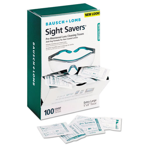 Bausch & Lomb wholesale. Sight Savers Pre-moistened Anti-fog Tissues With Silicone, 100-box. HSD Wholesale: Janitorial Supplies, Breakroom Supplies, Office Supplies.