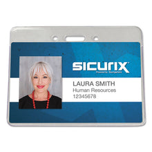 Load image into Gallery viewer, SICURIX® wholesale. Sicurix Proximity Badge Holder, Horizontal, 4w X 3h, Clear, 50-pack. HSD Wholesale: Janitorial Supplies, Breakroom Supplies, Office Supplies.