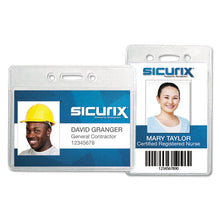 Load image into Gallery viewer, SICURIX® wholesale. Sicurix Proximity Badge Holder, Horizontal, 4w X 3h, Clear, 50-pack. HSD Wholesale: Janitorial Supplies, Breakroom Supplies, Office Supplies.