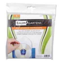 Load image into Gallery viewer, Baumgartens® wholesale. Cd Pocket, Clear-white, 5-pack. HSD Wholesale: Janitorial Supplies, Breakroom Supplies, Office Supplies.
