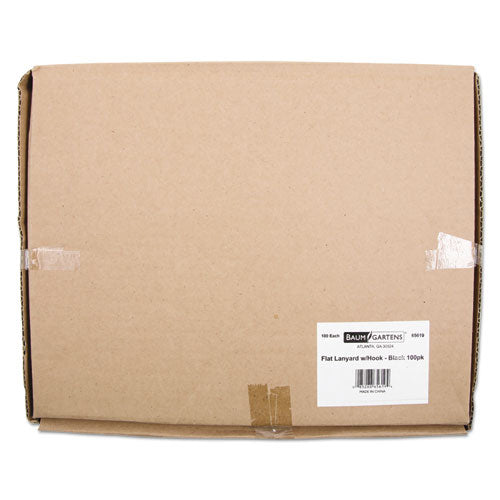 SICURIX® wholesale. Flat Lanyard W-hook, 36", Nylon, Black, 100-pack. HSD Wholesale: Janitorial Supplies, Breakroom Supplies, Office Supplies.