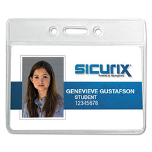 Load image into Gallery viewer, SICURIX® wholesale. Sicurix Badge Holder, Horizontal, 2.13 X 3.38, Clear, 12-pack. HSD Wholesale: Janitorial Supplies, Breakroom Supplies, Office Supplies.