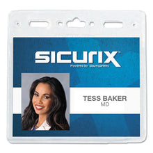 Load image into Gallery viewer, SICURIX® wholesale. Sicurix Vinyl Badge Holder, 4 X 3, Clear, 50-pack. HSD Wholesale: Janitorial Supplies, Breakroom Supplies, Office Supplies.