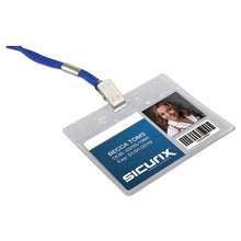 Load image into Gallery viewer, SICURIX® wholesale. Sicurix Vinyl Badge Holder, 4 X 3, Clear, 50-pack. HSD Wholesale: Janitorial Supplies, Breakroom Supplies, Office Supplies.
