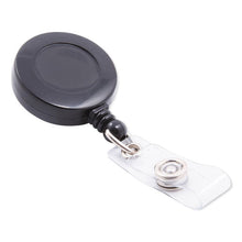 Load image into Gallery viewer, SICURIX® wholesale. Id Card Reel With Belt Clip, 30&quot; Extension, Black. HSD Wholesale: Janitorial Supplies, Breakroom Supplies, Office Supplies.