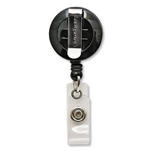 Load image into Gallery viewer, SICURIX® wholesale. Id Card Reel With Belt Clip, 30&quot; Extension, Black. HSD Wholesale: Janitorial Supplies, Breakroom Supplies, Office Supplies.