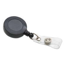 Load image into Gallery viewer, SICURIX® wholesale. Swivel-style Spring-clip Id Card Reel, 30&quot; Extension, Black. HSD Wholesale: Janitorial Supplies, Breakroom Supplies, Office Supplies.