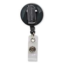 Load image into Gallery viewer, SICURIX® wholesale. Swivel-style Spring-clip Id Card Reel, 30&quot; Extension, Black. HSD Wholesale: Janitorial Supplies, Breakroom Supplies, Office Supplies.