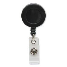 Load image into Gallery viewer, SICURIX® wholesale. Swivel-style Spring-clip Id Card Reel, 30&quot; Extension, Black. HSD Wholesale: Janitorial Supplies, Breakroom Supplies, Office Supplies.