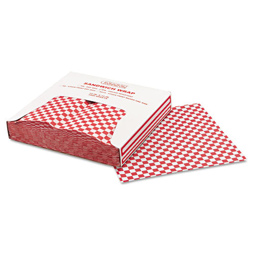 Bagcraft wholesale. Grease-resistant Paper Wraps And Liners, 12 X 12, Red Check, 1000-box, 5 Boxes-carton. HSD Wholesale: Janitorial Supplies, Breakroom Supplies, Office Supplies.