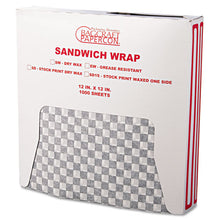 Load image into Gallery viewer, Bagcraft wholesale. Grease-resistant Paper Wraps And Liners, 12 X 12, Black Check, 1000-box, 5 Boxes-carton. HSD Wholesale: Janitorial Supplies, Breakroom Supplies, Office Supplies.