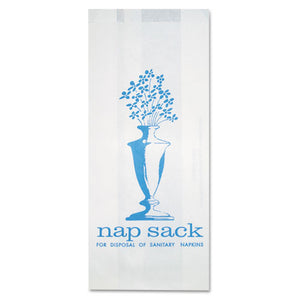 Bagcraft wholesale. Nap Sack Sanitary Disposal Bags, 4" X 9", White, 1,000-carton. HSD Wholesale: Janitorial Supplies, Breakroom Supplies, Office Supplies.