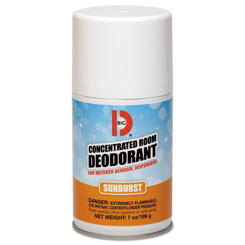 Big D Industries wholesale. Metered Concentrated Room Deodorant, Sunburst Scent, 7 Oz Aerosol, 12-carton. HSD Wholesale: Janitorial Supplies, Breakroom Supplies, Office Supplies.