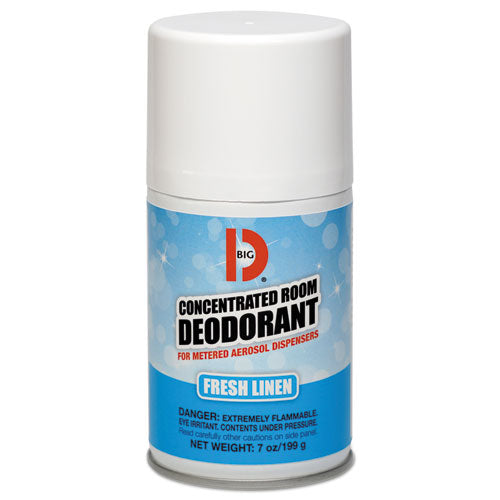 Big D Industries wholesale. Metered Concentrated Room Deodorant, Fresh Linen Scent, 7 Oz Aerosol, 12-box. HSD Wholesale: Janitorial Supplies, Breakroom Supplies, Office Supplies.