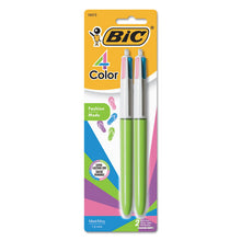 Load image into Gallery viewer, BIC® wholesale. BIC Retractable Ballpoint Pen, 1 Mm, Lime-pink-purple-turq Ink, Lime Barrel, 2-pack. HSD Wholesale: Janitorial Supplies, Breakroom Supplies, Office Supplies.