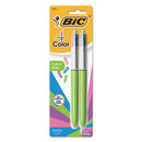 BIC® wholesale. BIC Retractable Ballpoint Pen, 1 Mm, Lime-pink-purple-turq Ink, Lime Barrel, 2-pack. HSD Wholesale: Janitorial Supplies, Breakroom Supplies, Office Supplies.