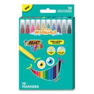 BIC® wholesale. BIC Kids Ultra Washable Markers, Medium Bullet Tip, Assorted Colors, 10-pack. HSD Wholesale: Janitorial Supplies, Breakroom Supplies, Office Supplies.