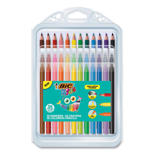 BIC® wholesale. BIC Kids Coloring Combo Pack In Durable Case, 12 Each: Colored Pencils, Crayons, Markers. HSD Wholesale: Janitorial Supplies, Breakroom Supplies, Office Supplies.