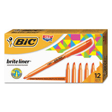 Load image into Gallery viewer, BIC® wholesale. BIC Brite Liner Highlighter, Chisel Tip, Fluorescent Orange, Dozen. HSD Wholesale: Janitorial Supplies, Breakroom Supplies, Office Supplies.