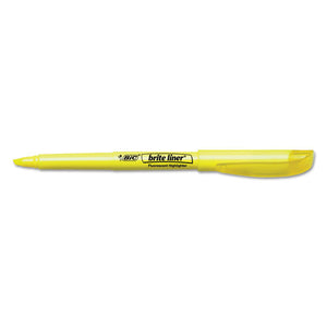 BIC® wholesale. BIC Brite Liner Highlighter, Chisel Tip, Fluorescent Yellow, Dozen. HSD Wholesale: Janitorial Supplies, Breakroom Supplies, Office Supplies.