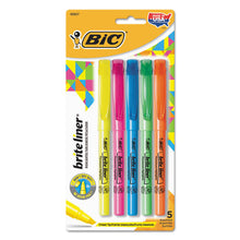 Load image into Gallery viewer, BIC® wholesale. BIC Brite Liner Highlighter, Chisel Tip, Assorted Colors, 5-set. HSD Wholesale: Janitorial Supplies, Breakroom Supplies, Office Supplies.