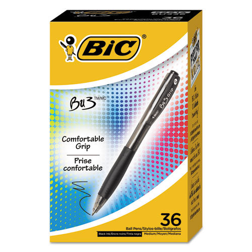 BIC® wholesale. BIC Bu3 Retractable Ballpoint Pen, Medium 1 Mm, Black Ink-barrel, 36-pack. HSD Wholesale: Janitorial Supplies, Breakroom Supplies, Office Supplies.