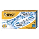 BIC® wholesale. BIC Clic Stic Retractable Ballpoint Pen, Medium 1 Mm, Blue Ink, White Barrel, Dozen. HSD Wholesale: Janitorial Supplies, Breakroom Supplies, Office Supplies.