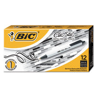 BIC® wholesale. BIC Clic Stic Retractable Ballpoint Pen, Medium 1 Mm, Black Ink, White Barrel, Dozen. HSD Wholesale: Janitorial Supplies, Breakroom Supplies, Office Supplies.