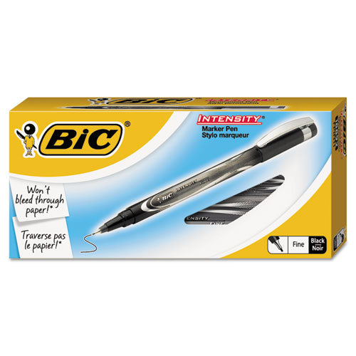 BIC® wholesale. BIC Intensity Stick Porous Point Marker Pen, Fine 0.5mm, Black Ink-barrel, Dozen. HSD Wholesale: Janitorial Supplies, Breakroom Supplies, Office Supplies.