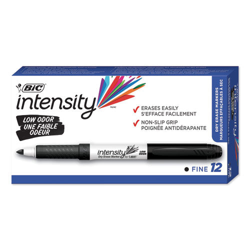 BIC® wholesale. BIC Intensity Low Odor Dry Erase Marker, Fine Bullet Tip, Black, Dozen. HSD Wholesale: Janitorial Supplies, Breakroom Supplies, Office Supplies.