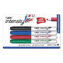 Load image into Gallery viewer, BIC® wholesale. BIC Intensity Low Odor Dry Erase Marker, Fine Bullet Tip, Assorted Colors, 4-set. HSD Wholesale: Janitorial Supplies, Breakroom Supplies, Office Supplies.