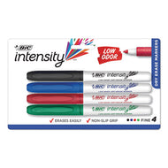 BIC® wholesale. BIC Intensity Low Odor Dry Erase Marker, Fine Bullet Tip, Assorted Colors, 4-set. HSD Wholesale: Janitorial Supplies, Breakroom Supplies, Office Supplies.