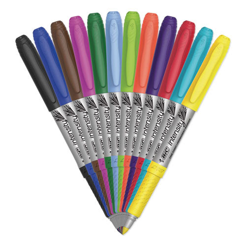 BIC® wholesale. BIC Intensity Permanent Marker, Fine Bullet Tip, Assorted Colors, 12-set. HSD Wholesale: Janitorial Supplies, Breakroom Supplies, Office Supplies.