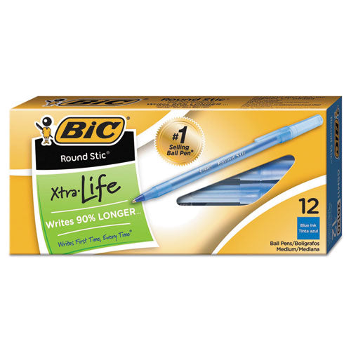 BIC® wholesale. BIC Round Stic Xtra Precision Stick Ballpoint Pen, 0.8 Mm, Blue Ink, Tran Blue Barrel, Dozen. HSD Wholesale: Janitorial Supplies, Breakroom Supplies, Office Supplies.